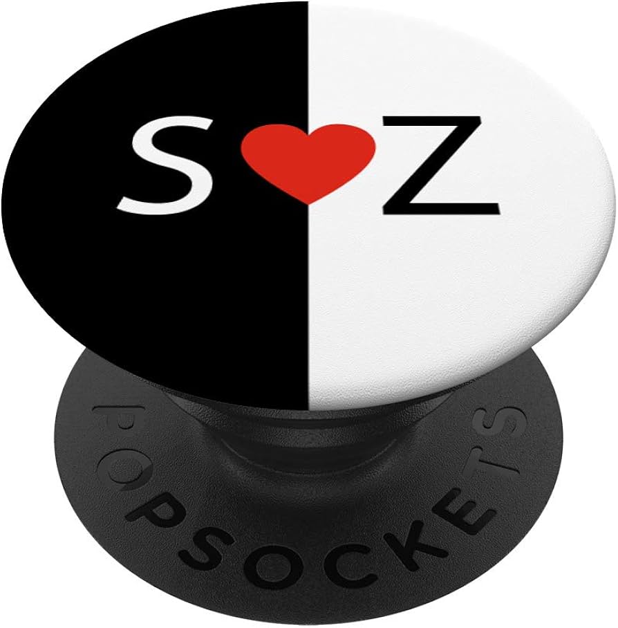 Amazon.com: S love Z letters Heart Black & White monogram initial