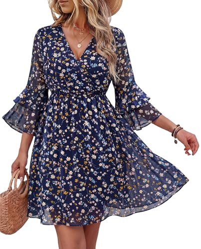 Bebonnie Petite Dresses for Women 5 Ft: Womens 3/4 Ruffle