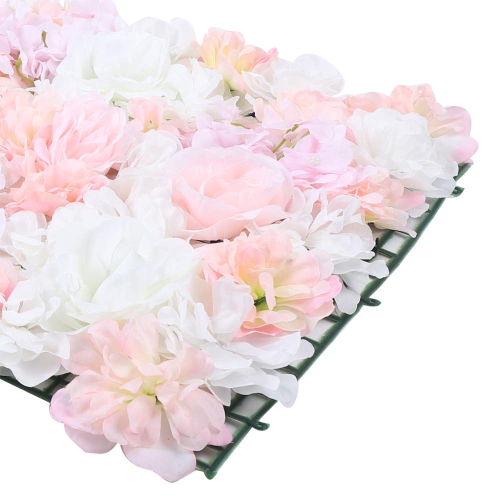 Künstliche Blumen Wandpaneele Hochzeit Deko 20er Set, 60x40 cm | Seidenstoff, Wanddeko Blumen, für Valentinstag, Zuhausedekoration