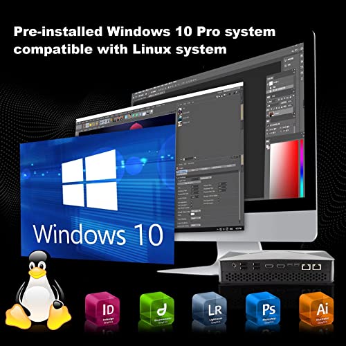 Weidian Mini Desktop Pc Windows 10 Pro 4 Cores 8Th Core I7-8709G(Up To 4.1Ghz) 16Gb Ddr4 Ram 512Gb Nvme M.2 Ssd Support 4K Hdmi, Mini Dp, Wifi6,Bt5.2, Gigabit Ethernet, Usb3.0, Type-C, Auto Power On #TOP7