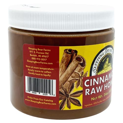 Cinnamon Raw Honey - Untreated Unprocessed Creamy Raw Honey W/Certified Organic Cinnamon - Sleeping Bear Farms #TOP2