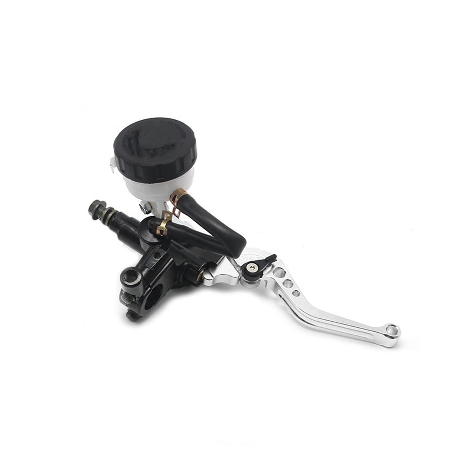 Iukmr Brake Silver Motorcycle Clutch Brake Lever 7/8" 22Mm Motorcycle Clutch Brake Master Cylinder Reservoir Levers Kit Fluid Set(Brake Silver)