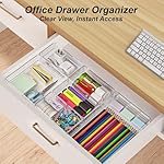 SMARTAKE 7-Piece Drawer Organizer with Non-Slip Silicone Pads, 4-Size Desk Drawer Organizer Trays Storage Tray for Makeup, Jewelries, Utensils in Bedroom Dresser, Office and Kitchen (Clear) - Image 4