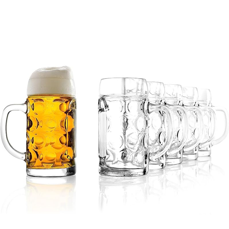 PLATINUX Set 6 Bicchieri Da Birra In Vetro 500 Ml (600 Ml Max), Lavabili In Lavastoviglie, Perfetti Per Birra Artigianale E Feste - 2