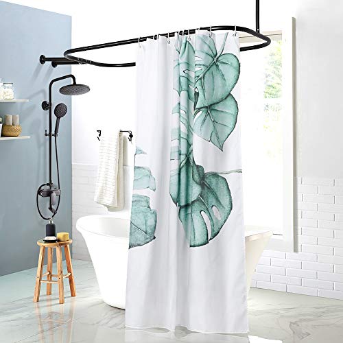 PrettyHome Shower Curtain Rod Hoop Square Shape Bathroom Heavy Duty No Rust Oval Shower Rod 58.3"x24" for Clawfoot Tub,for Free Standing Tubs Brushed Nickel - Thumbnail 4