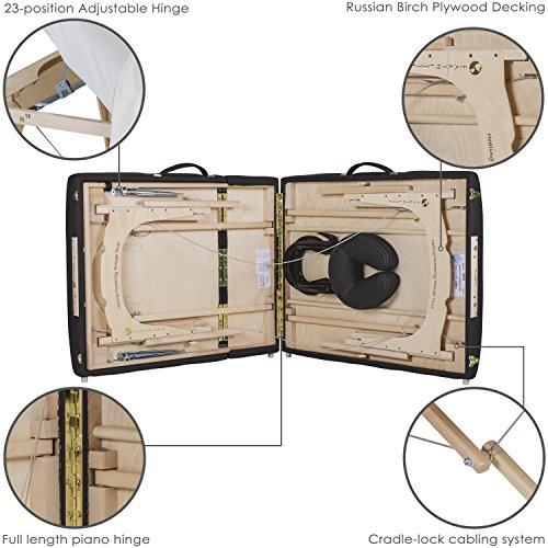 Image of EARTHLITE Portable Massage Table Package AVALON - Reiki Endplate, Premium Flex-Rest Face Cradle & Strata Cushion, Carry Case (30 inchx73 inch)