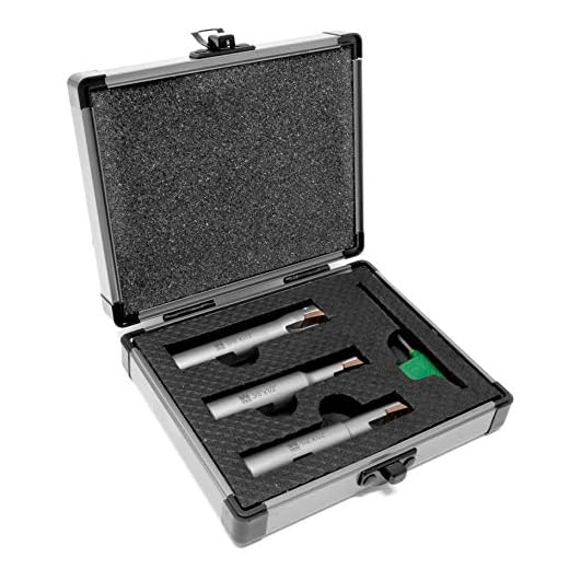 WEN DB003E 3Piece 90° Square Shoulder Indexable Carbide End Mill Set with Aluminum Storage Case