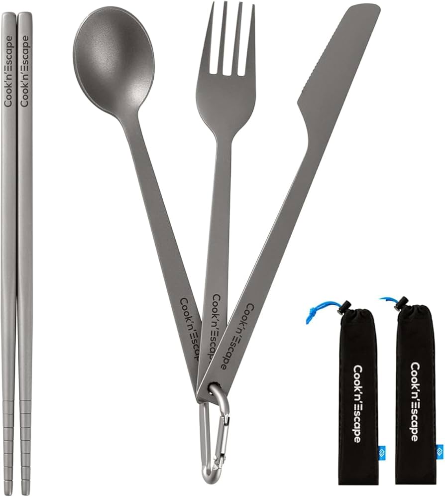 チタンカトラリーセット 超軽量 専用収納袋付 チタンカトラリーセット 超軽量 専用収納袋付 ZEN Camps