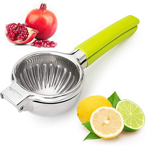 CasaLaMia Lemon Squeezer Citrus Squeezer - Premium Quality Stainless Steel Citrus Juicer Hand Press to manually extract more lemon lime orange juices easily Portable Easy to Press and Clean