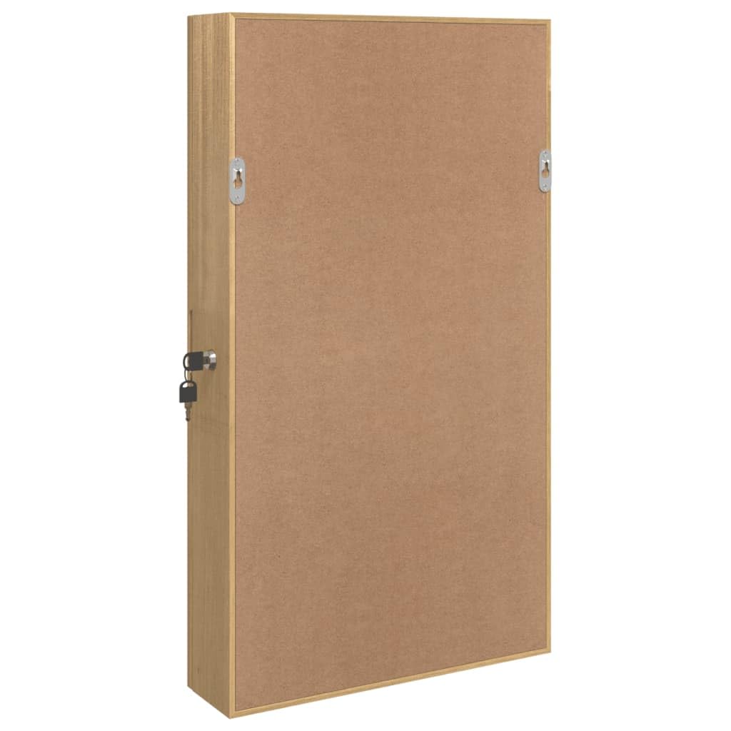 Lustro szafka na biżuterię z oświetleniem LED, montaż na ścianie, lustro bez ramy, zamykane drzwi, 37,5 x 10 x 67 cm, z haczykami, do korytarza, sypialni, łazienki, miejsce do przechowywania