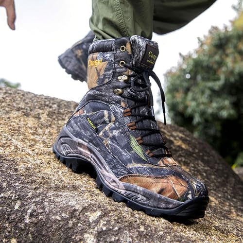 Image of Camo Hiking Boots for Men Waterproof Slip-Resistant Durable Breathable Hunting Boots for Men Perfect for Outdoor Activities Mens Hunting Shoes Heavy Duty Camouflage Boots