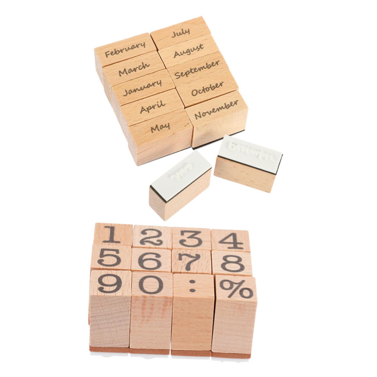Uonlytech 8 Set Sigillo digitale in legno TIMBRI DEL DIART timbro pianificatore journaling data TIMPS DI RACCHBOBILE timbro fai da te del diario Stamper comune timbro del libro Di legno