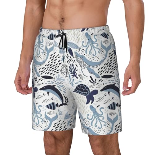 Bañador transpirable para hombre pantalones cortos con forro de malla para surf y playa 2