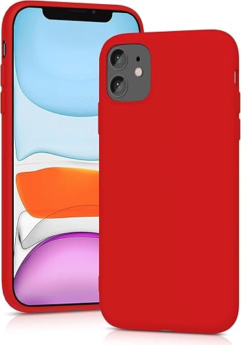 Luxury Soft Touch Silicone Case Compatible with iPhone 12 Mini Shockproof Cover (Red)