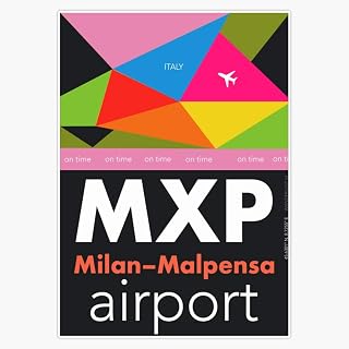 Mxp Milan Airport Modern Sticker Vinyl Bumper Sticker Decal 5"