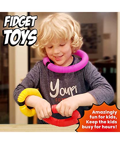 Bycc Bynn Pop Tubes Sensoriais Fidget Toys, Ferramentas Sensoriais para Alívio de Estresse e Ansieda