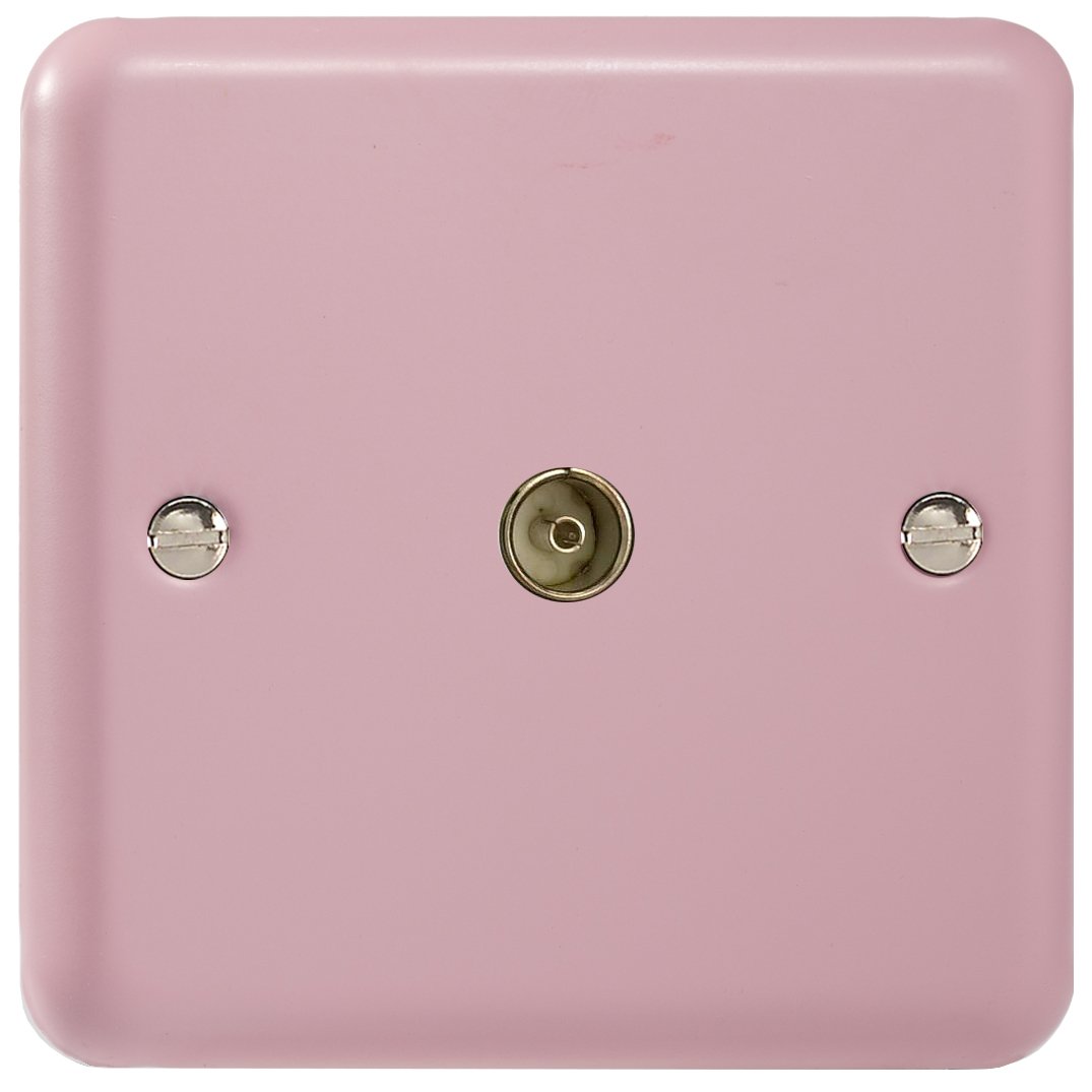 Varilight 1-Gang TV Socket, Co-Axial Rose Pink