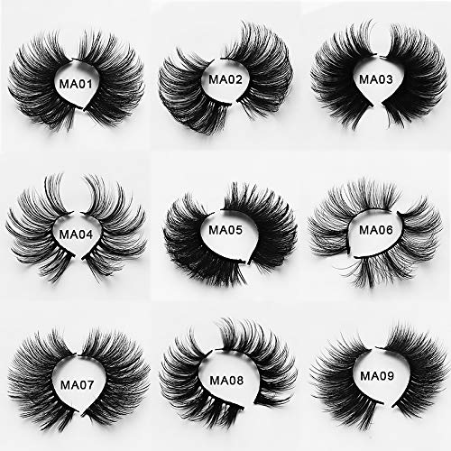 Amsdcn New 18Pair Fluffy Lashes Mink Hair False Eyelashes 20Mm-25Mm 3D Lashes Dramatic Long Messy Natural Lashes Makeup Mink Eyelashes (Ma03) #TOP1
