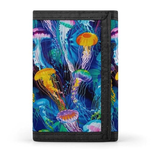 Image of Sea Vacation Fish Trifold Wallets for Men with Credit Card Slot Clutch Purses Fashion Coin Purse