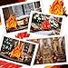 Amyhill Wooden Fake Fire 3D Fake Flame Camping Fireplace Decoration 11.8 Inch Reusable Campfire Centerpiece Artificial Flames Campfire Party Decoration for Camp Bachelorette Party(Red and Orange)