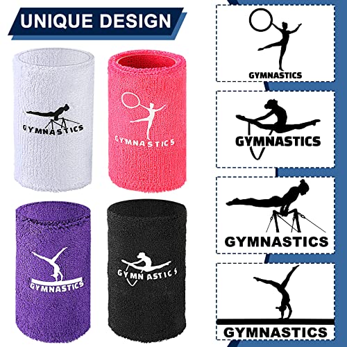 Image of Charniol 8 Pcs 4 Inch Gymnastics Wristbands for Grips Kids Wrist Sweatband Sport Polyester Cotton Wrist Band for Tennis Basketball Football Running