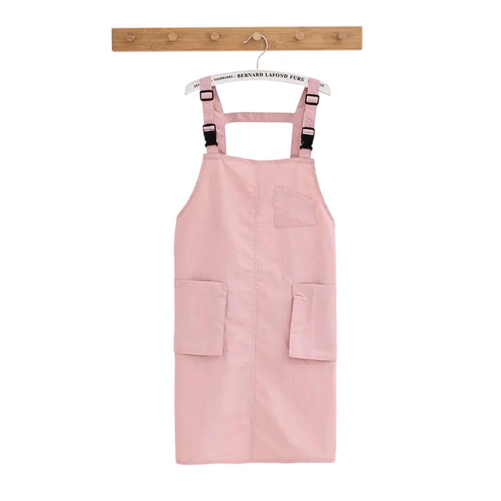 Grembiule da donna con fibbie regolabili, tinta unita, con tasche per cucinare, giardinaggio e barbiere