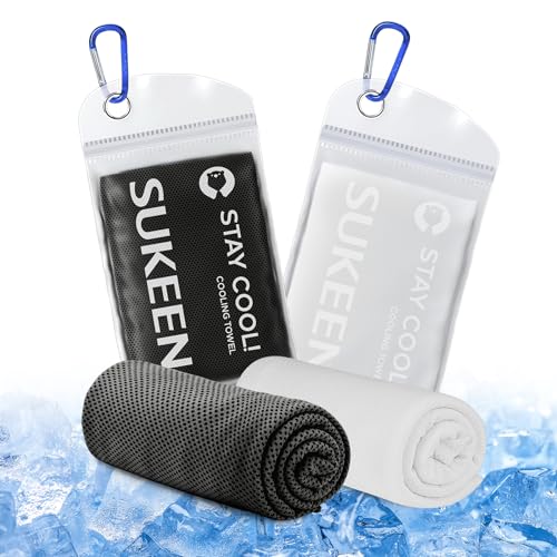Sukeen Cooling Towel (40"x12"), Quick Dry Fitness Ice Towel for Gym Golf, Yoga, Outdoor Work, Sports, Travel, Camping