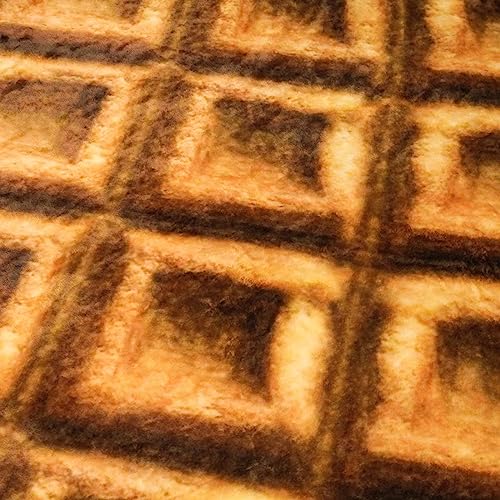Image of Bnuitland Waffle Funny Blanket, 300 GSM Double Sided Giant Funny Novelty Realistic Food Blanket with Pouch for Adults and Kids, Super Soft Flannel Throw