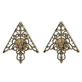 Menge: 1 Paar Kragenkette Brosche Collar Clip Pins Brooch Hollow Dreieck Antique brass