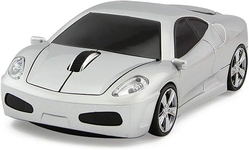 Ratón inalámbrico para computadora, mouse óptico con forma de coche deportivo 3D, mouse ergonómico para computadora portátil de escritorio para FLL