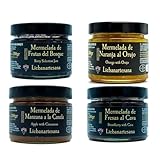 LIEBANARTESANA - Pack Mermeladas Artesanas Pack 4x280g | Fresa al Cava + Frutos del Bosque + Naranja al Orujo + Manzana y Canela | Natural y Tradicional de Cantabria