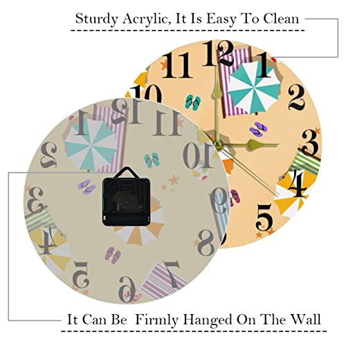 Horloge murale de plage silencieuse de haute précision pour salon - 4