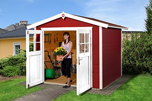 Weka Gartenhaus 224 Größe 3 mit Doppeltür schwedenrot