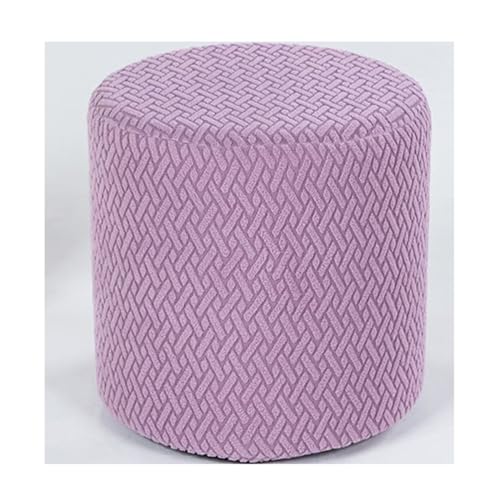 HHONGWYT Funda Puff Redondo 30x30/33x33/35x30/40x35cm Funda Otomana Puff 45x45/40x40/50x50cm Cubre Puff Cuadrado Funda para Reposapiés Funda para Taburete Protectora Cubierta,#3,round50x40cm