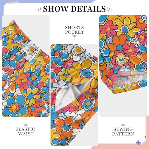 Bright Floral Seamless Pajamas Bottoms with Pockets Comfy Pjs Sleepwear Elastic Waistband Pajamas Pants Lounge Pants4