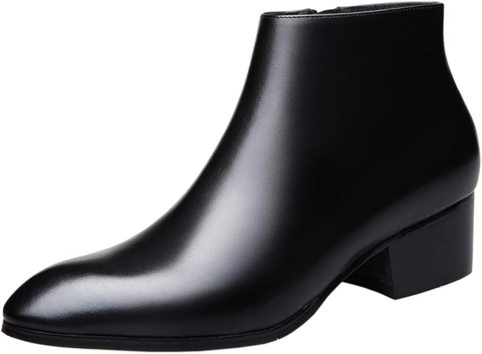 Placck☆【完売間近】 [Placck] ブーツ ビジネスシューズ チェルシーブーツ メンズ サイドジッパー シューズ 革靴 本革 ヒールブーツ 防水 防滑