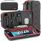 OIVO Switch 2 Carrying Case Compatible with 2025 Nintendo Switch, Portable Travel Carry Case Fit for Joy-Con 2 & Adapter, Hard Shell Protective Pouch Bag with 24 Game Slots, Red