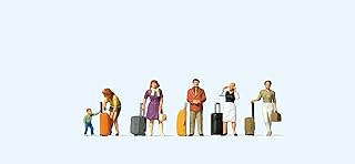 Travelers Standing w/ Wheeled Suitcases (6) HO Scale Preiser