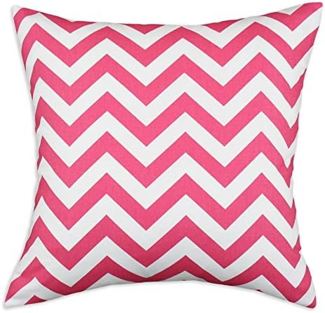 & CO Zig Zag KE Fiber Pillow, 17 by 17-Inch, Candy Pink, Set of 2