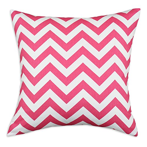 Brite Ideas Living & CO Zig Zag KE Fiber Pillow, 17 by 17-Inch, Candy Pink, Set of 2