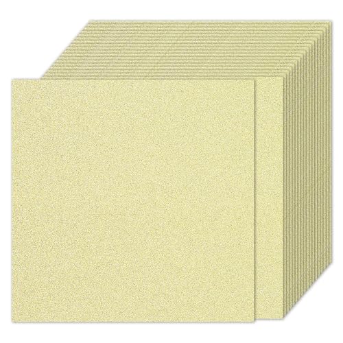 Papier Cartonné Brillant Doré Clair Premium PATIKIL 250gsm de Haute Densité, 30.5x30.5cm