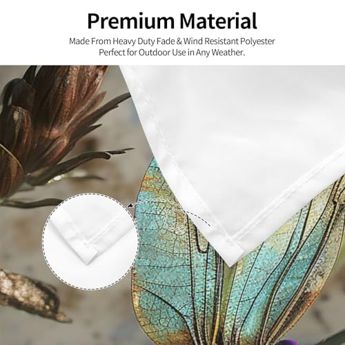 Drapeau libellule 1,2x1,8m double face avec oeillets pour jardin