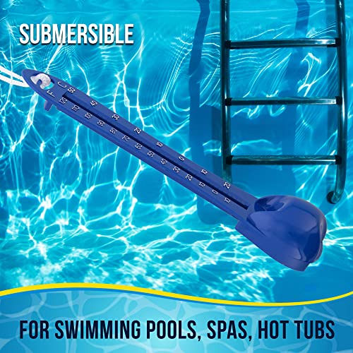 U.s. Pool Supply Pool Analog Thermometer With Tether String, Blue - Measures Water Temperature Up To 120° F (50° C) - Swimming Pools, Spas, Hot Tubs, Ponds #TOP3