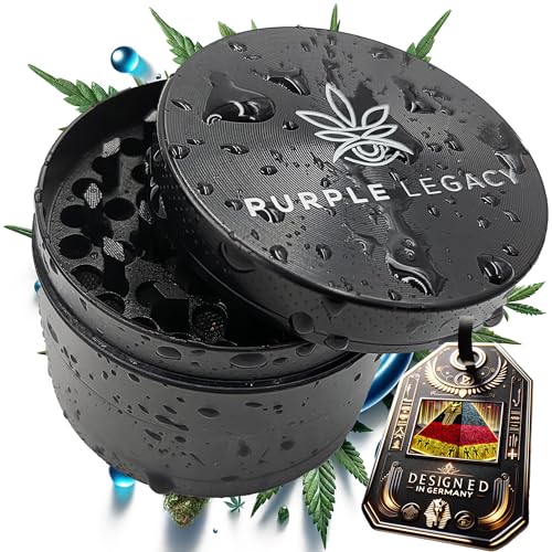 PURPLE LEGACY® Grinder Juego de molinillo de polen práctico con dientes afilados en forma de diamante Molino triturador para hierbas especias especias Accesorios Molinillo ø 50 mm 4 partes (Classic)