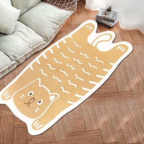 Ustide Kids Play Mat 2.6X5.2Ft, Washable Bedroom Rug Nonslip Kids Play Rug Cat Shaped Rug For Kids Room Cartoom Kids Rug Animal Living Room Rug Bedside Throw Rugs Baby Nursery Rug #TOP2