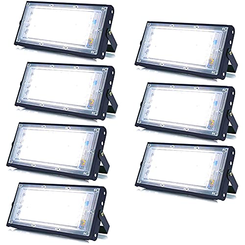 Image of MLD BL2120 10W Led Flood Light AC 220V Waterproof Brick Focus Floodlights for Indoor Outdoor Lights | White | 10 Watt | Pack of 7