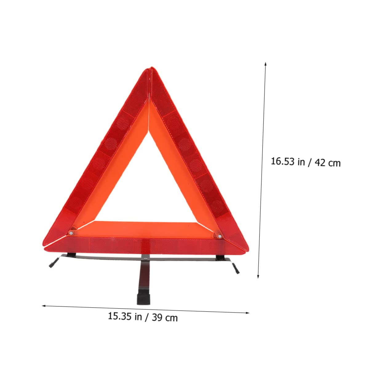Triangolo di Plastica in Rosso Emergenza Riflettente per Auto | Segnale Stradale Pieghevole, Supporto Stabile, Effetto Visivo Evidente, Uso in Caso di Guasto su Strada
