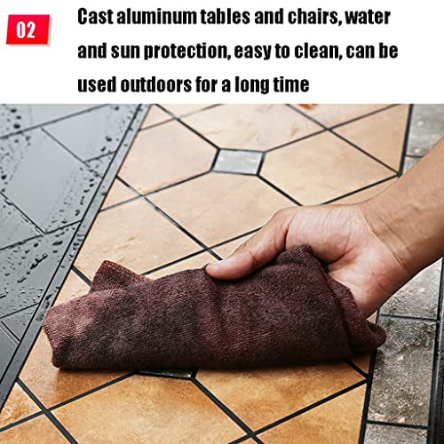 Patio Dining Set Outdoor Patio Cast Aluminum Table And Chair Tableware, Stackable Storage Chairs, All Weather Garden/Patio Table And Chair Set - Image 4