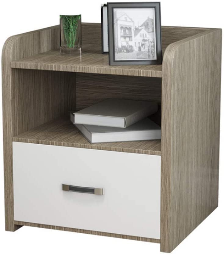 Table d'appoint avec tiroir et étagère en métal moderne