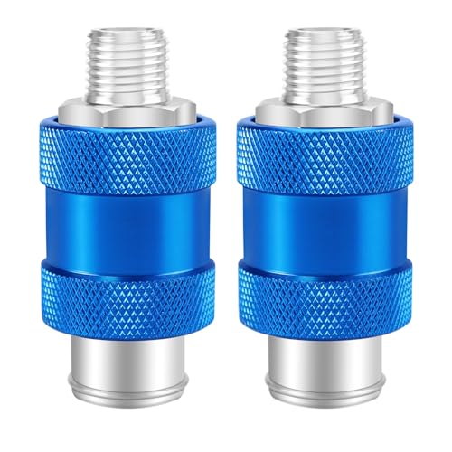 Image of Uharbour Slide Valve 1 /4 inch NPT thread, Pneumatic Flow Control Sliding Valve, 1 /4 inch NPT Male&Female Thread, Aluminum Slide Valve for Air Compressor, 4 Tire inflation System(Set of 2)